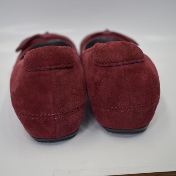 ECCO BURGUNDY SUEDE FLATS SHOES SZ EUR 39 US 8 - Picture 9 of 11